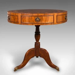 Pamono Vintage English Walnut and Leather Rotary Centre Table, 1970><noscript><img width=