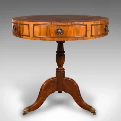 Pamono Vintage English Walnut and Leather Rotary Centre Table, 1970><noscript><img width=
