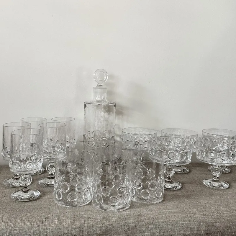 Pamono Vintage Evergreen Crystal Set from Riedel, 1960s, Set of 16> Glassware