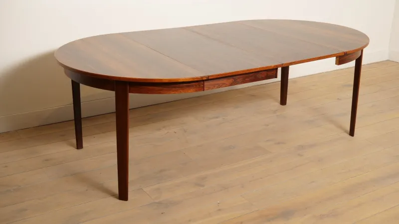 Online Pamono Vintage Extendable Round Dining Table in Rosewood, 1950s