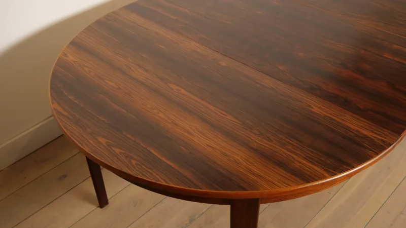 Online Pamono Vintage Extendable Round Dining Table in Rosewood, 1950s