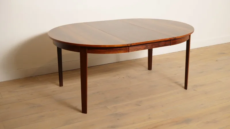 Online Pamono Vintage Extendable Round Dining Table in Rosewood, 1950s