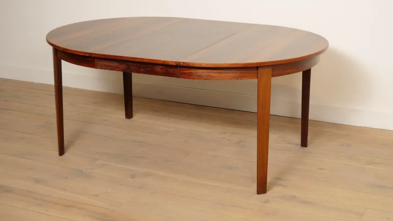 Online Pamono Vintage Extendable Round Dining Table in Rosewood, 1950s