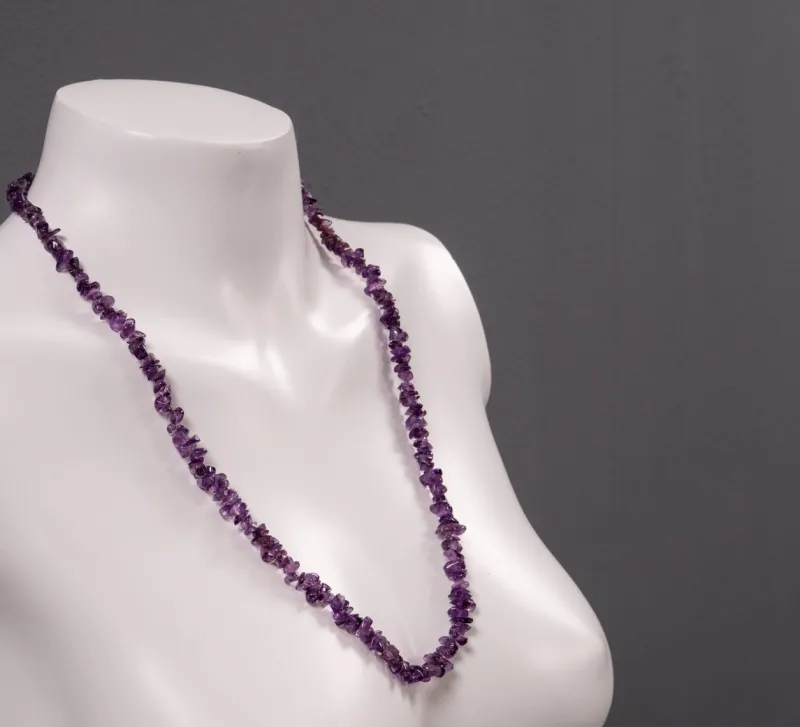 Pamono Vintage Fashion Gemstone Necklace with Violet Amethyst Quartz, 1980s