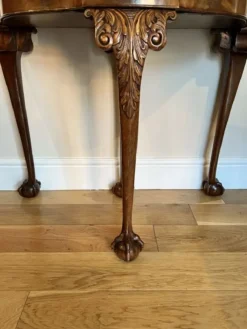 Pamono Vintage Figured Walnut Card Table, 1920><noscript><img width=