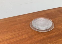 Pamono Vintage Finnish Glas Plates Solaris by Tapio Wirkkala for Iittala, Set of 5><noscript><img width=