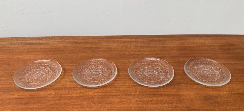 Pamono Vintage Finnish Glas Plates Solaris by Tapio Wirkkala for Iittala, Set of 5> Dinner Plates & Bowls