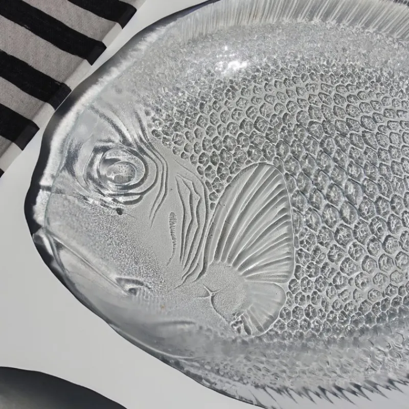 Pamono Vintage Fish Service from Arcoroc, France, 1970s, Set of 9> Serving Dishes