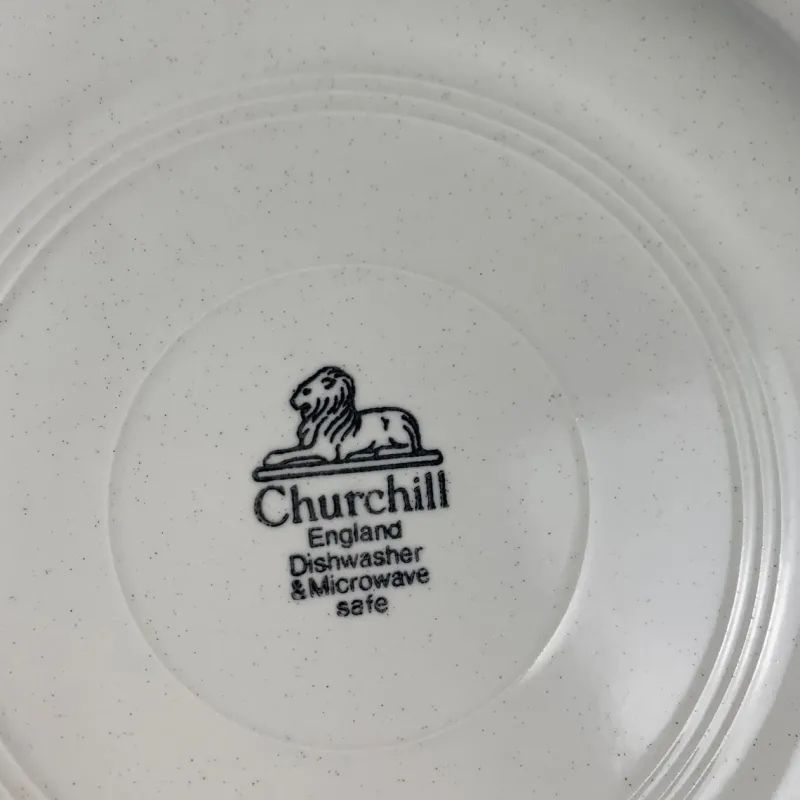 Hot Pamono Vintage Flat Plate Set with Duck Pattern & Red-Brown Trim from Churchill England, 1990s, Set of 6