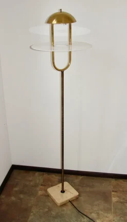 Pamono Vintage Floor Lamp in Brass, 1970s><noscript><img width=