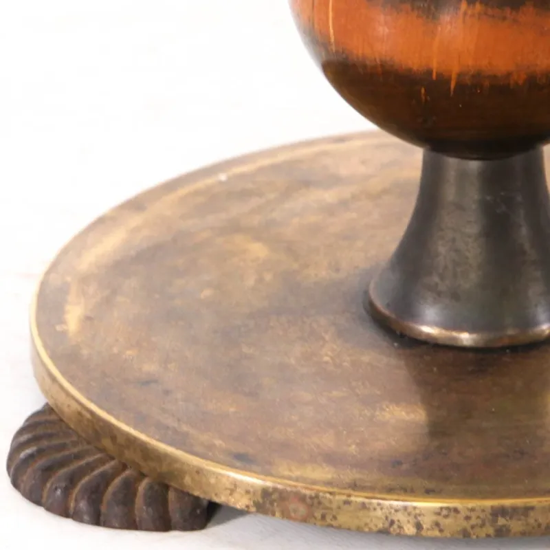 Pamono Vintage Floor Lamp in Brass and Wood, 1970s> Floor Lamps