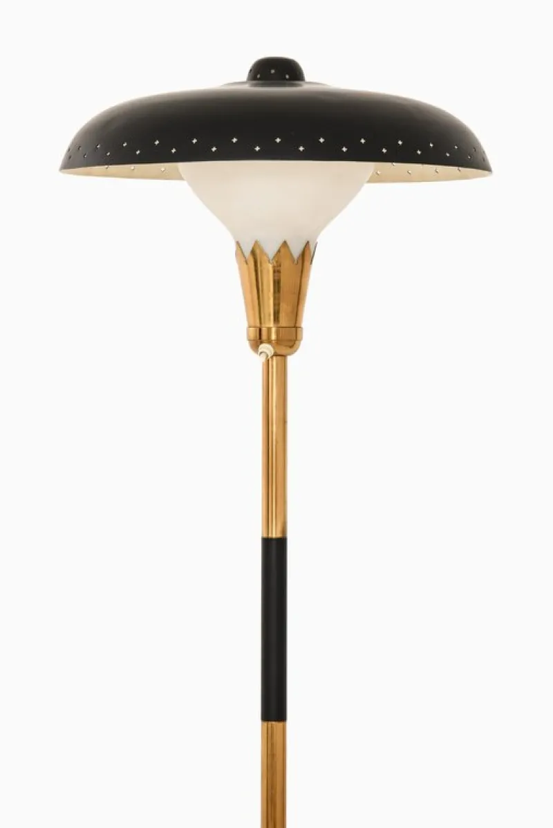 Sale Pamono Vintage Floor Lamp in Opaline Glass and Lacquered Metal, 1950s
