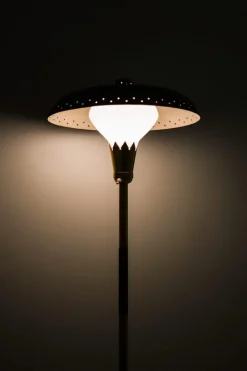 Sale Pamono Vintage Floor Lamp in Opaline Glass and Lacquered Metal, 1950s