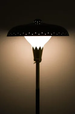 Sale Pamono Vintage Floor Lamp in Opaline Glass and Lacquered Metal, 1950s
