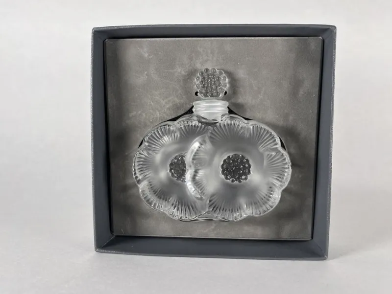 Sale Pamono Vintage Flower Lalique Crystal Bottle by René Lalique, 1990s