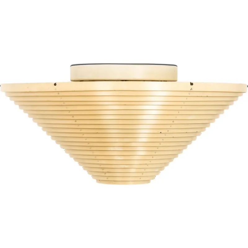 Pamono Vintage Flush Mount in White Lacquered Metal by Alvar Aalto, 1950s> Ceiling Lights