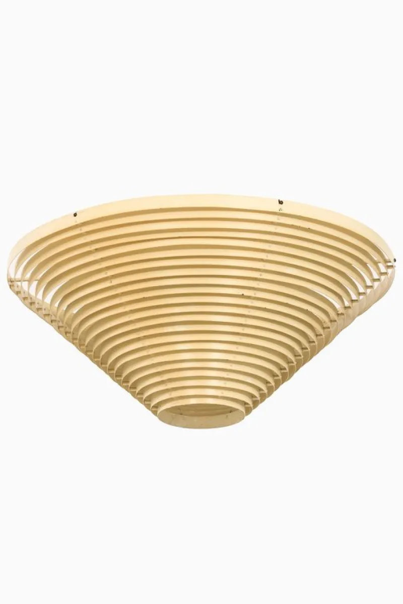 Pamono Vintage Flush Mount in White Lacquered Metal by Alvar Aalto, 1950s> Ceiling Lights