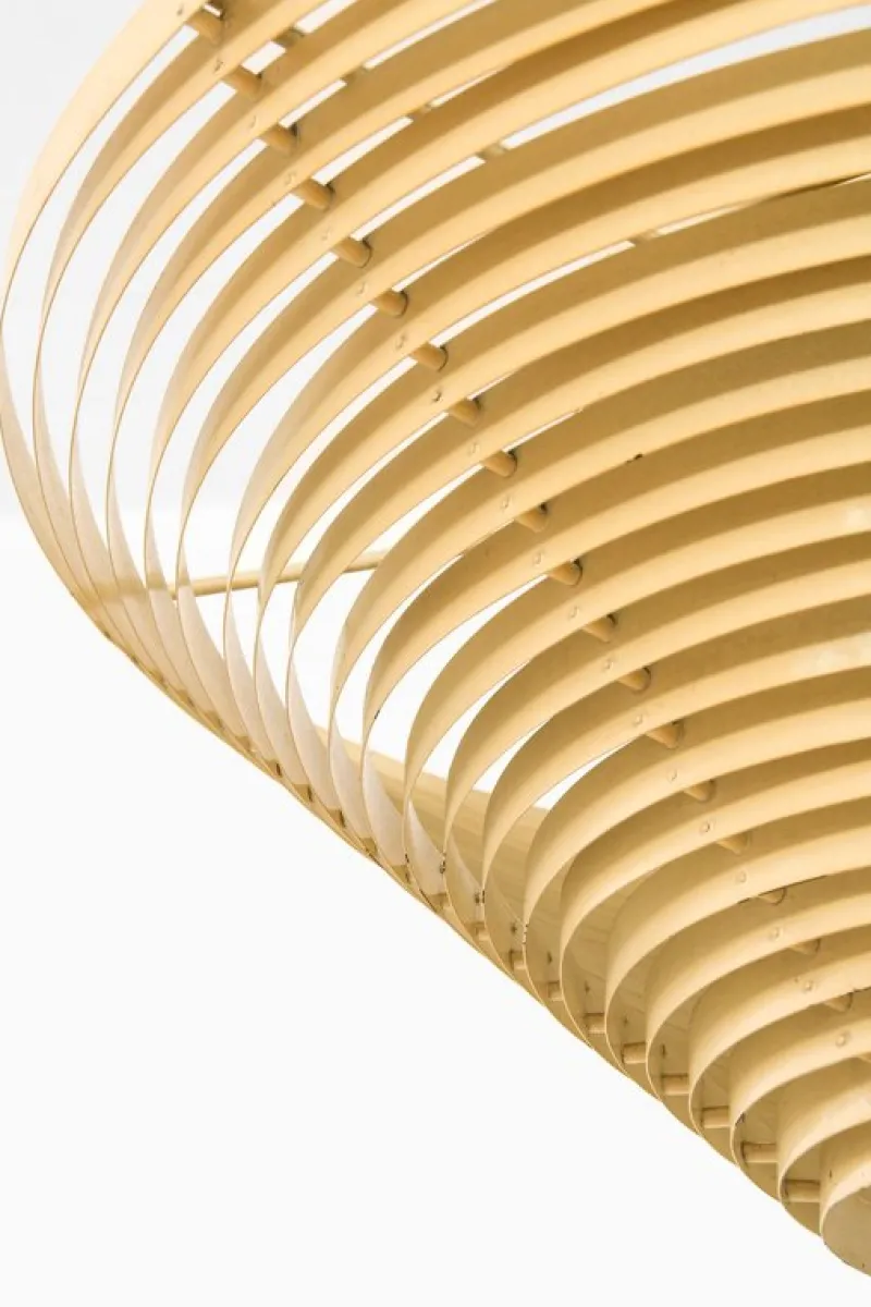 Pamono Vintage Flush Mount in White Lacquered Metal by Alvar Aalto, 1950s> Ceiling Lights