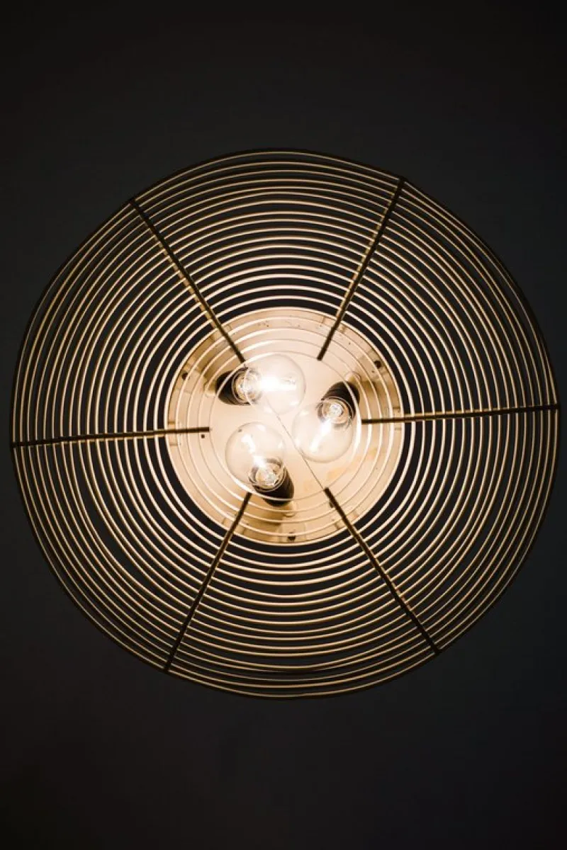 Pamono Vintage Flush Mount in White Lacquered Metal by Alvar Aalto, 1950s> Ceiling Lights