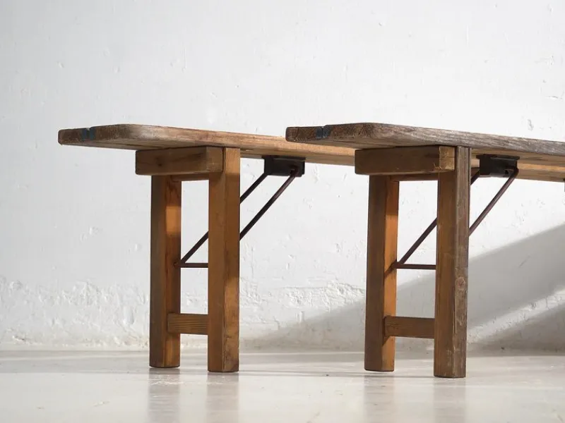 Online Pamono Vintage Folding Benches in Pine, 1950