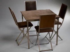 Pamono Vintage Folding Bridge Table and Chairs by Christian Dior, Italy, 1970s, Set of 5> Game Tables