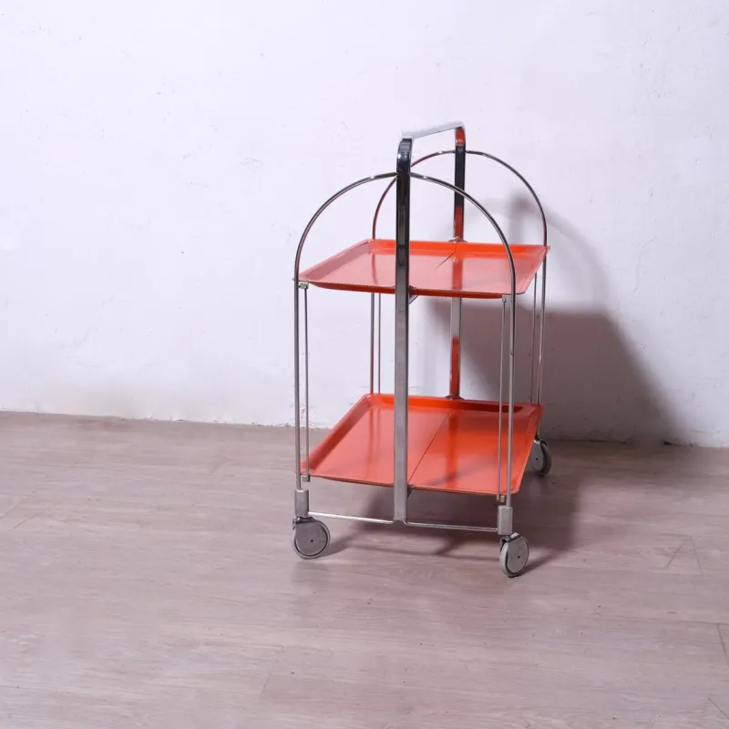 Pamono Vintage Folding Food Trolley, 1950s-1960s> Serving Bar Carts & Trolleys