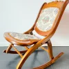 Pamono Vintage Folding Rocking Chair with Gobelin, 1950s> Rocking Chairs