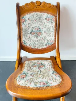 Pamono Vintage Folding Rocking Chair with Gobelin, 1950s><noscript><img width=