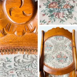 Pamono Vintage Folding Rocking Chair with Gobelin, 1950s><noscript><img width=