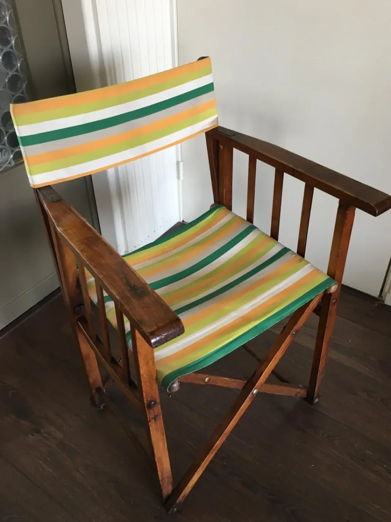 Pamono Vintage Folding Safari Chair, 1940s> Garden Seating