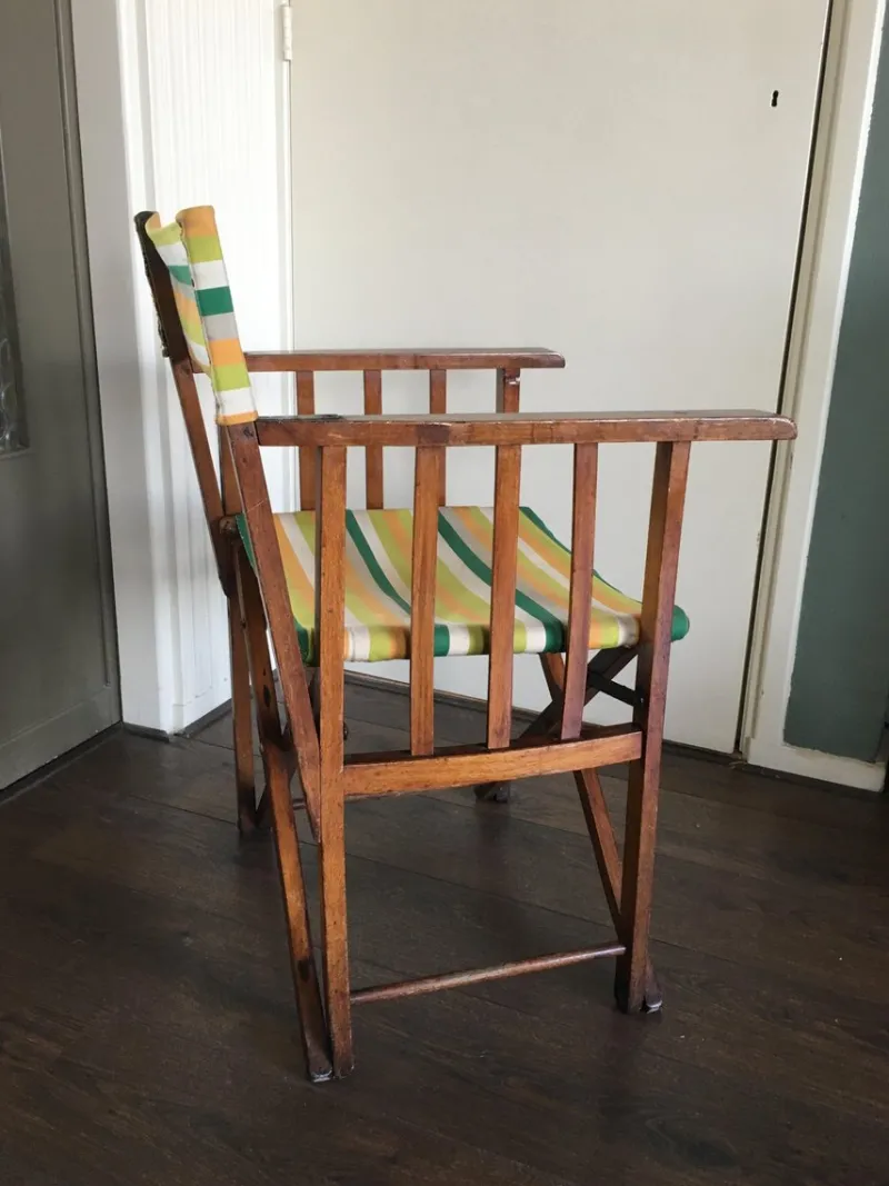 Pamono Vintage Folding Safari Chair, 1940s> Garden Seating