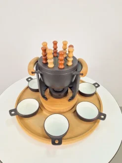 Pamono Vintage Fondue Set by Richard Nissen for Nissen, 1960s, Set of 2> Dinnerware Accessories