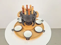 Pamono Vintage Fondue Set by Richard Nissen for Nissen, 1960s, Set of 2><noscript><img width=