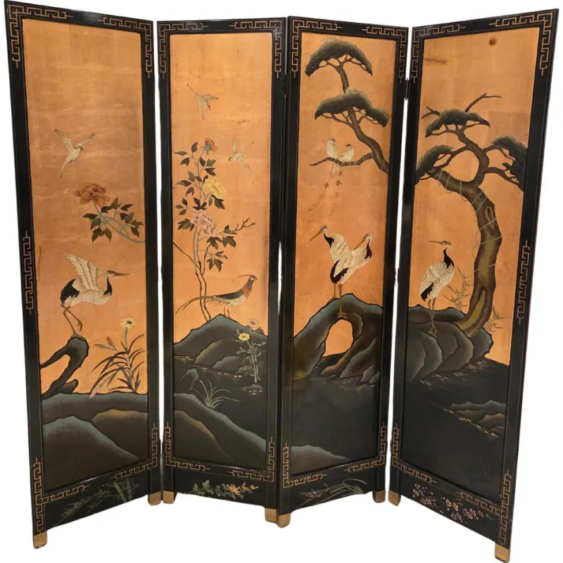 Pamono Vintage Four-Panel Folding Screen, 1975> Room Dividers & Screens