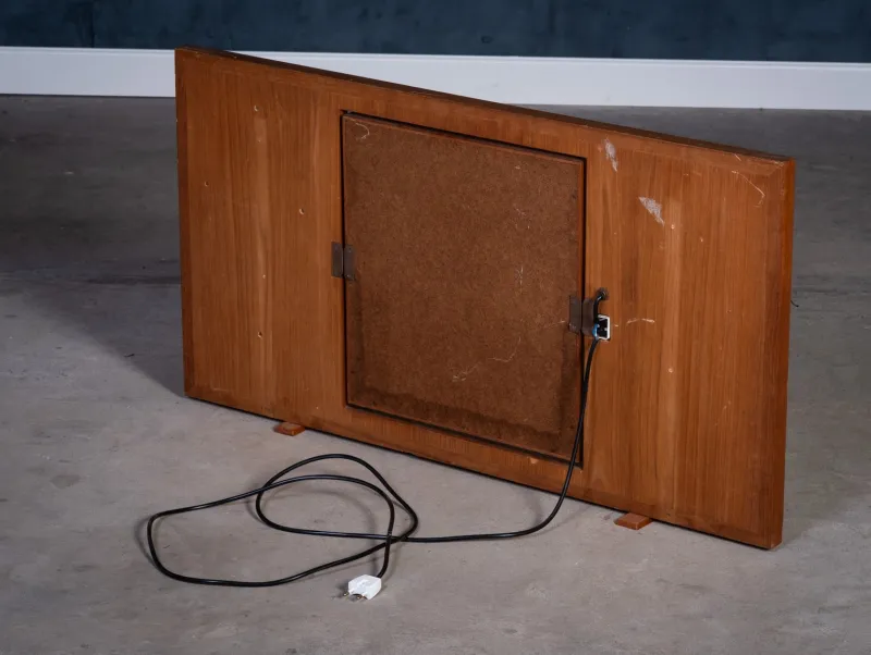Outlet Pamono Vintage Freestanding Teak Mirror with Lamp, 1960s
