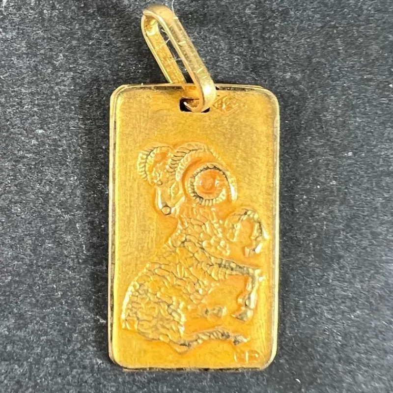 Pamono Vintage French 18 Karat Yellow Gold Aries Zodiac Charm Pendant, 1960s> Necklaces