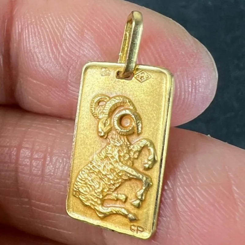 Pamono Vintage French 18 Karat Yellow Gold Aries Zodiac Charm Pendant, 1960s> Necklaces