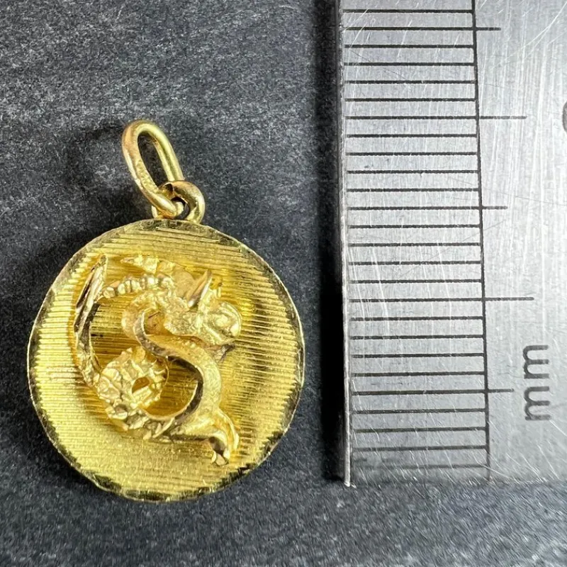 Pamono Vintage French 18 Karat Yellow Gold Capricorn Zodiac Charm Pendant, 1960s> Necklaces