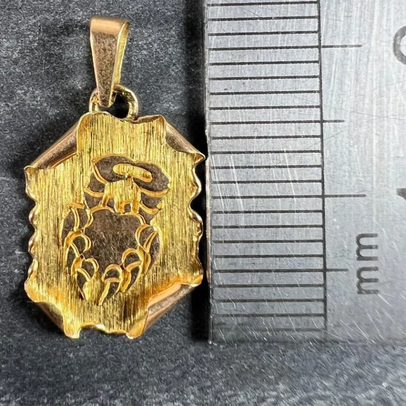 Hot Pamono Vintage French 18 Karat Yellow Gold Cancer Zodiac Charm Pendant, 1960s
