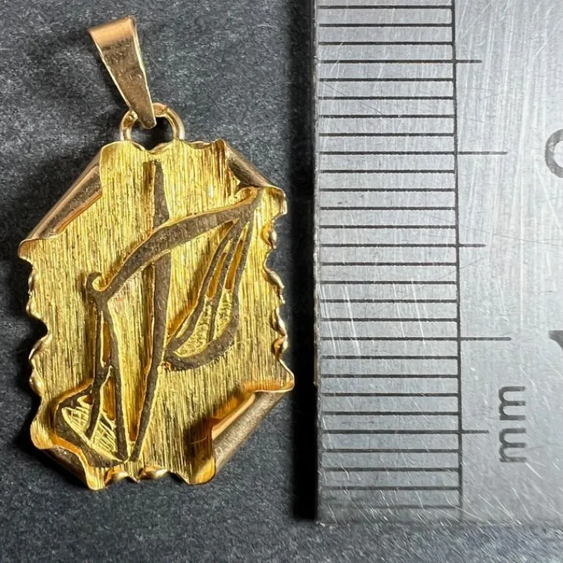 Discount Pamono Vintage French 18 Karat Yellow Gold Libra Zodiac Charm Pendant, 1960s