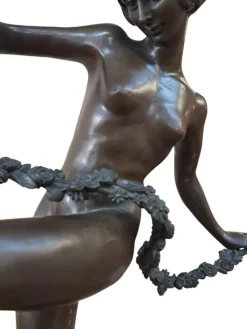 Sale Pamono Vintage French Art Deco Bronze Lady Dancer Figurine, Large Antique, Pierre Faguays, 1920s