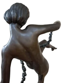 Sale Pamono Vintage French Art Deco Bronze Lady Dancer Figurine, Large Antique, Pierre Faguays, 1920s