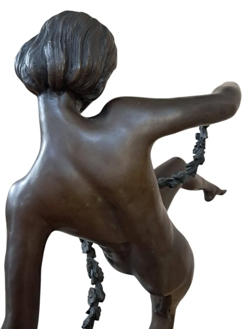 Sale Pamono Vintage French Art Deco Bronze Lady Dancer Figurine, Large Antique, Pierre Faguays, 1920s