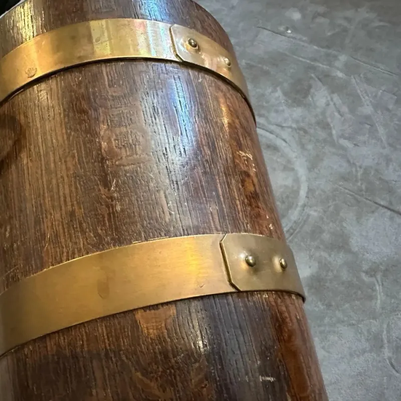 Pamono Vintage French Art Deco Oak and Copper Wine Cooler by Geraud Lafitte, 1940s> Ice Buckets & Wine Coolers