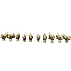 Pamono Vintage French Art Deco Silvered Metal Dachshund Knife Rests, 1930, Set of 10><noscript><img width=