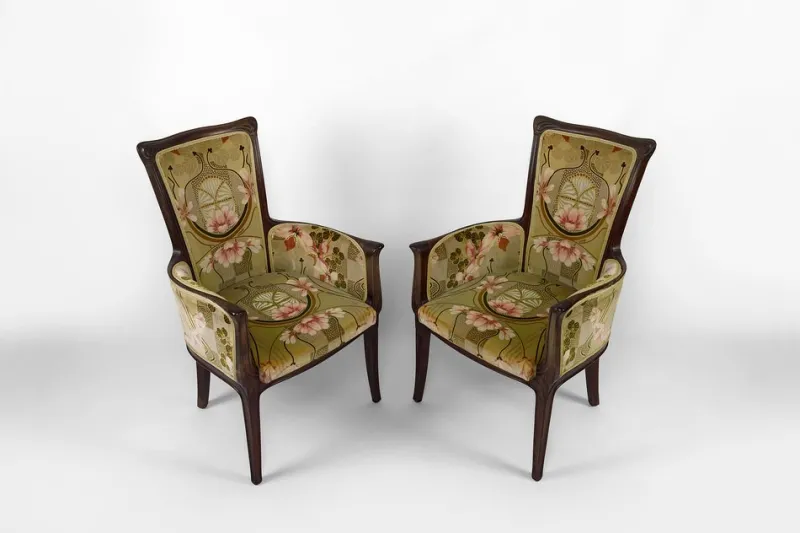 Pamono Vintage French Art Nouveau Salon Set by Eugéne Gaillard, 1900, Set of 3> Living Room Sets