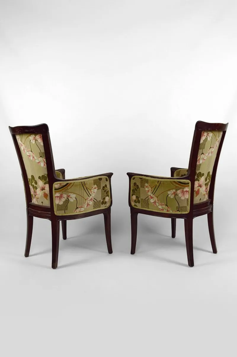 Pamono Vintage French Art Nouveau Salon Set by Eugéne Gaillard, 1900, Set of 3> Living Room Sets