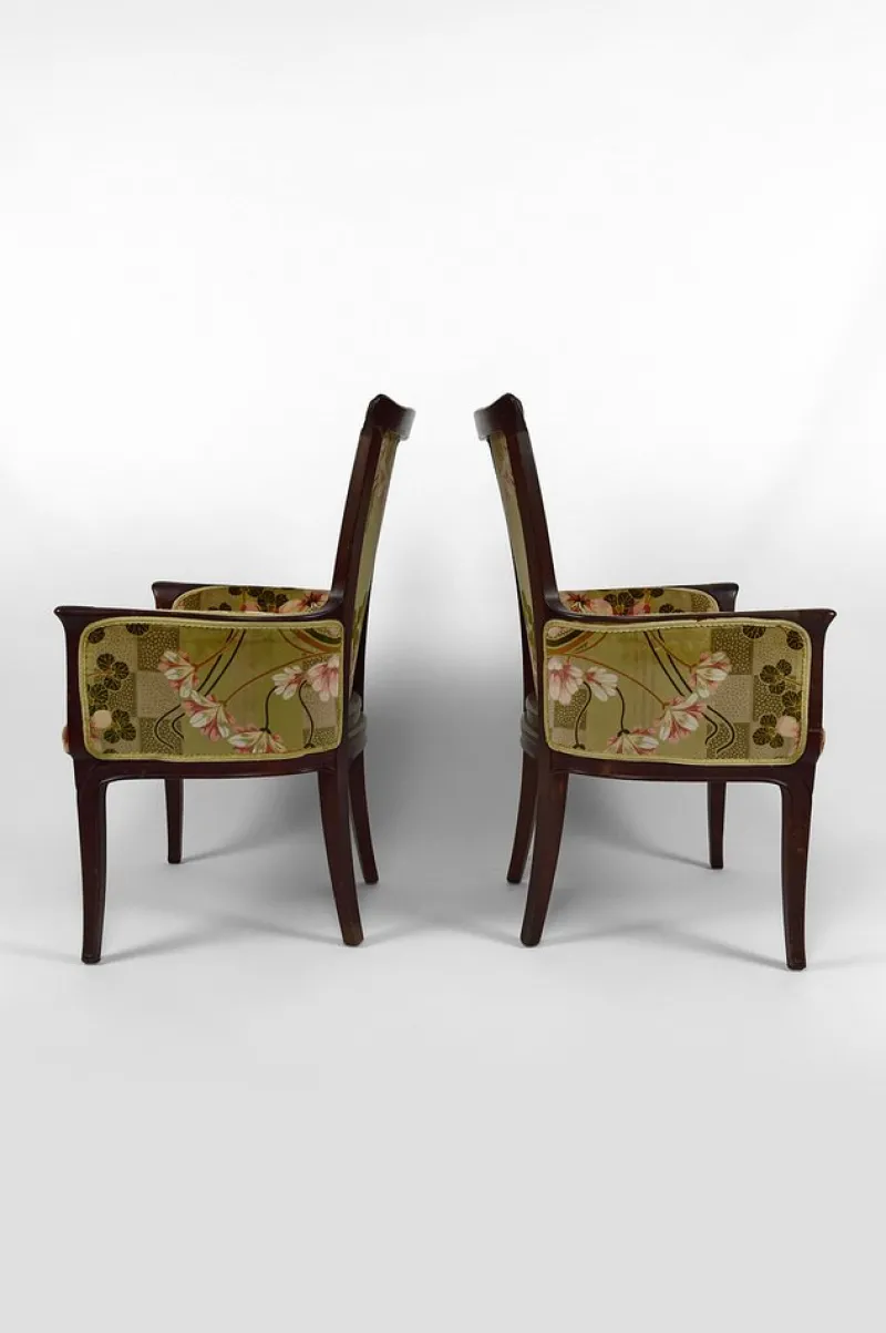 Pamono Vintage French Art Nouveau Salon Set by Eugéne Gaillard, 1900, Set of 3> Living Room Sets