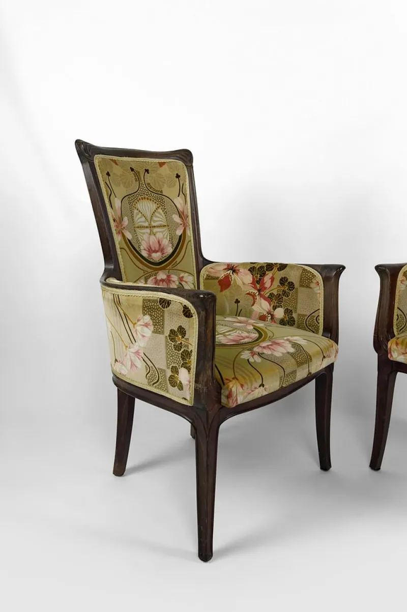 Pamono Vintage French Art Nouveau Salon Set by Eugéne Gaillard, 1900, Set of 3> Living Room Sets