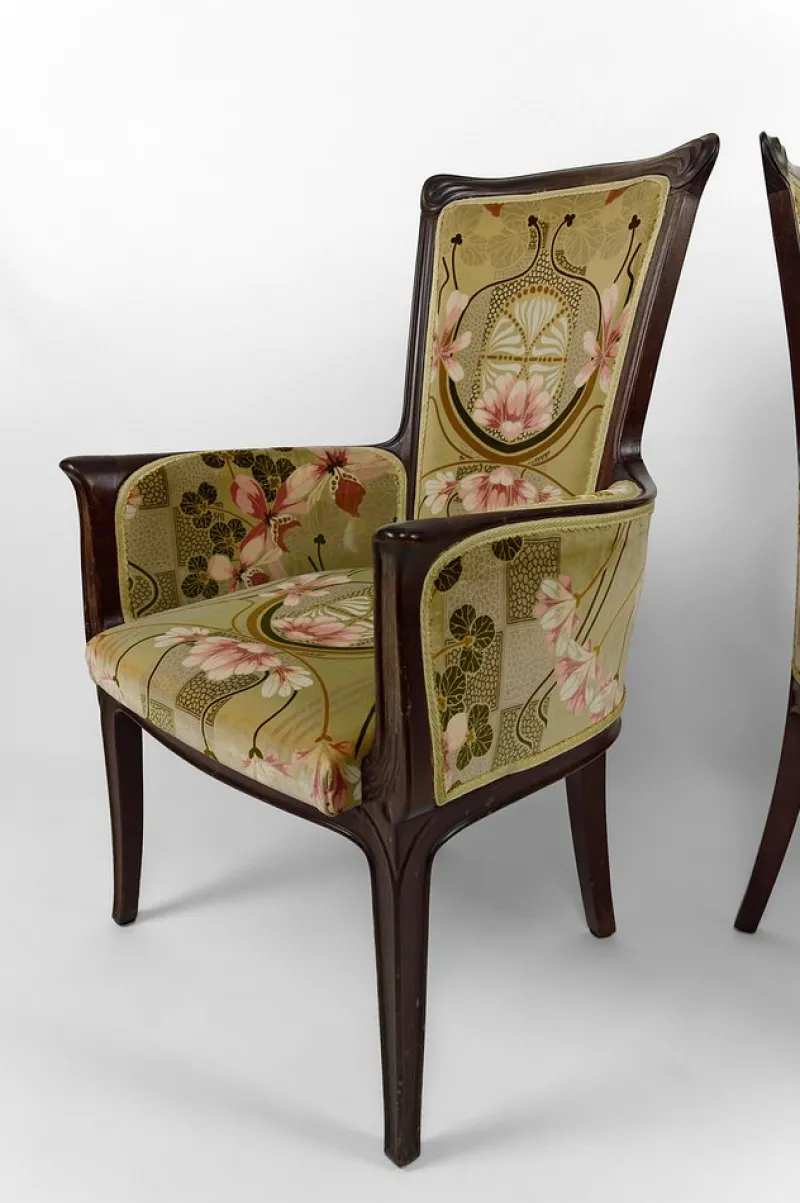 Pamono Vintage French Art Nouveau Salon Set by Eugéne Gaillard, 1900, Set of 3> Living Room Sets